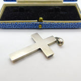 Victorian Sterling Silver 'May Mills' First Communion & Confirmation Cross Pendant Antique 1885