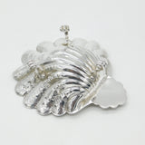 Sterling Silver Scallop Shell Form Floral Pattern Sweet Treat Dish 1971 Vintage
