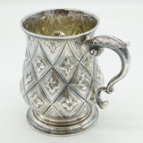 Georgian Sterling Silver Floral Panel Christening Mug Antique 1834 London