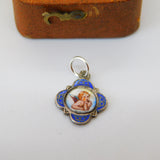 Austrian Sterling Silver Colourful Enamel Raphael's Cherub Charm Antique c1920