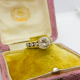 14ct Yellow Gold White Topaz Set Engagement Style Ring Vintage Birmingham 2002