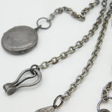 Early Victorian Cut Steel Sewing Chatelaine With Tools Antique c1850