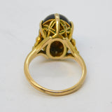 19th Century Austro-Hungarian 9ct Gold, Garnet & Diamond Starburst Ring Antique
