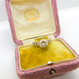 14ct Yellow Gold White Topaz Set Engagement Style Ring Vintage Birmingham 2002