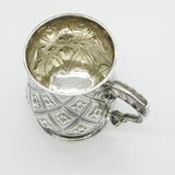 Georgian Sterling Silver Floral Panel Christening Mug Antique 1834 London