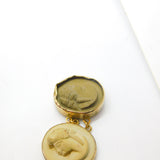 Regency Grand Tour 9ct Gold Set Lava, Basalt & Granite Cameo Bracelet c1830