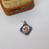 Austrian Sterling Silver Colourful Enamel Raphael's Cherub Charm Antique c1920