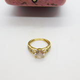 14ct Yellow Gold White Topaz Set Engagement Style Ring Vintage Birmingham 2002