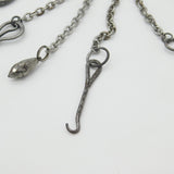 Early Victorian Cut Steel Sewing Chatelaine With Tools Antique c1850