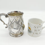 Georgian Sterling Silver Floral Panel Christening Mug Antique 1834 London