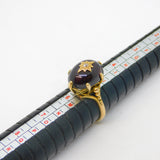 19th Century Austro-Hungarian 9ct Gold, Garnet & Diamond Starburst Ring Antique