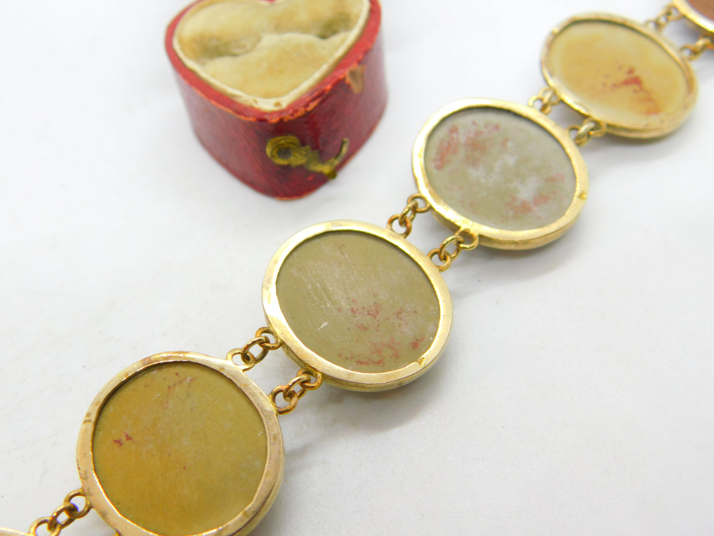 Regency Grand Tour 9ct Gold Set Lava, Basalt & Granite Cameo Bracelet c1830