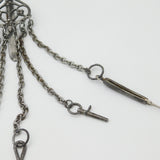 Early Victorian Cut Steel Sewing Chatelaine With Tools Antique c1850