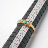 Victorian 9ct Rose Gold, Turquoise & Pearl Dress Ring Antique 1899 Birmingham