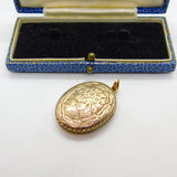 Victorian 9ct Gold Back & Front Horseshoe Mourning Locket Antique c1880