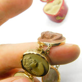 Regency Grand Tour 9ct Gold Set Lava, Basalt & Granite Cameo Bracelet c1830