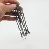 Early Victorian Cut Steel Sewing Chatelaine With Tools Antique c1850