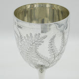 Victorian Sterling Silver Aesthetic Fern Pattern Goblet Chalice Antique London