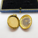 Victorian 9ct Gold Back & Front Horseshoe Mourning Locket Antique c1880