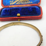 Victorian 8ct Gold & Bohemian Garnet Austro-Hungarian Shamrock Bangle c1860
