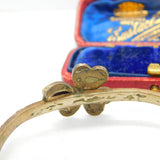 Victorian 8ct Gold & Bohemian Garnet Austro-Hungarian Shamrock Bangle c1860