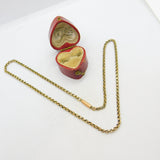 Victorian 9ct Gold Cable Link Chain Necklace 17" Length Antique c1880