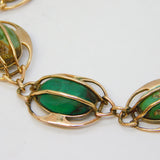 Edwardian Murrle Bennett 9ct Rose Gold & Turquoise Panel Bracelet Antique