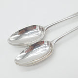 Early Georgian Sterling Silver Pair of Bright Cut Serving Spoons 1766 London