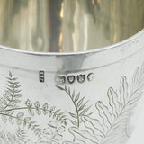 Victorian Sterling Silver Aesthetic Fern Pattern Goblet Chalice Antique London