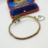 Victorian 8ct Gold & Bohemian Garnet Austro-Hungarian Shamrock Bangle c1860