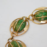 Edwardian Murrle Bennett 9ct Rose Gold & Turquoise Panel Bracelet Antique