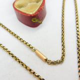 Victorian 9ct Gold Cable Link Chain Necklace 17" Length Antique c1880