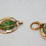 Edwardian Murrle Bennett 9ct Rose Gold & Turquoise Panel Bracelet Antique