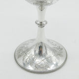 Victorian Sterling Silver Aesthetic Fern Pattern Goblet Chalice Antique London