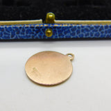 9ct Rose Gold & Sunset Tone Enamel St Christopher Travel Charm Pendant Vintage