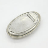 Edwardian Silver Plated Oval Form Snuff Box 'J. Coutts, 1908' Antique