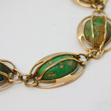 Edwardian Murrle Bennett 9ct Rose Gold & Turquoise Panel Bracelet Antique