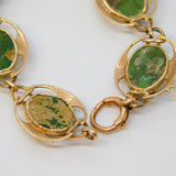 Edwardian Murrle Bennett 9ct Rose Gold & Turquoise Panel Bracelet Antique