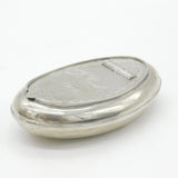 Edwardian Silver Plated Oval Form Snuff Box 'J. Coutts, 1908' Antique