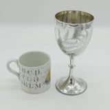 Victorian Sterling Silver Aesthetic Fern Pattern Goblet Chalice Antique London