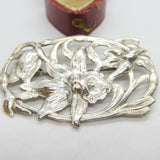 Australian Sterling Silver Daffodil Brooch Pin Antique c1920 Art Deco