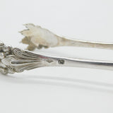 Victorian French Sterling Silver Floral Bear Claw Sugar Tongs Antique c1840
