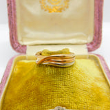 9ct Yellow, Rose, White Gold Tri-Colour Band Ring Vintage c1980 London