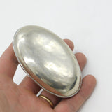 Edwardian Silver Plated Oval Form Snuff Box 'J. Coutts, 1908' Antique