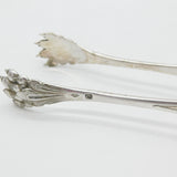 Victorian French Sterling Silver Floral Bear Claw Sugar Tongs Antique c1840