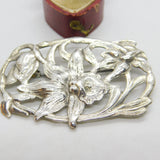 Australian Sterling Silver Daffodil Brooch Pin Antique c1920 Art Deco