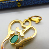 Art Nouveau 10ct Gold & Cabochon Turquoise Lavalier Drop Pendant Antique c1900
