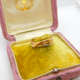 9ct Yellow, Rose, White Gold Tri-Colour Band Ring Vintage c1980 London