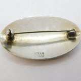 Ivar T. Holth Norway Sterling Silver Enamel Rose Brooch Pin Antique c1930