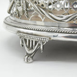Victorian Large Silver Plated Art Nouveau Pierced Cruet Stand Antique c1890
